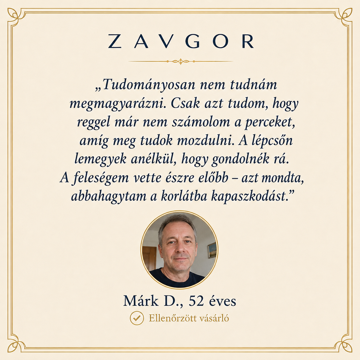 Mark D., 52 eves - ellenorzott vasarlo velemenye