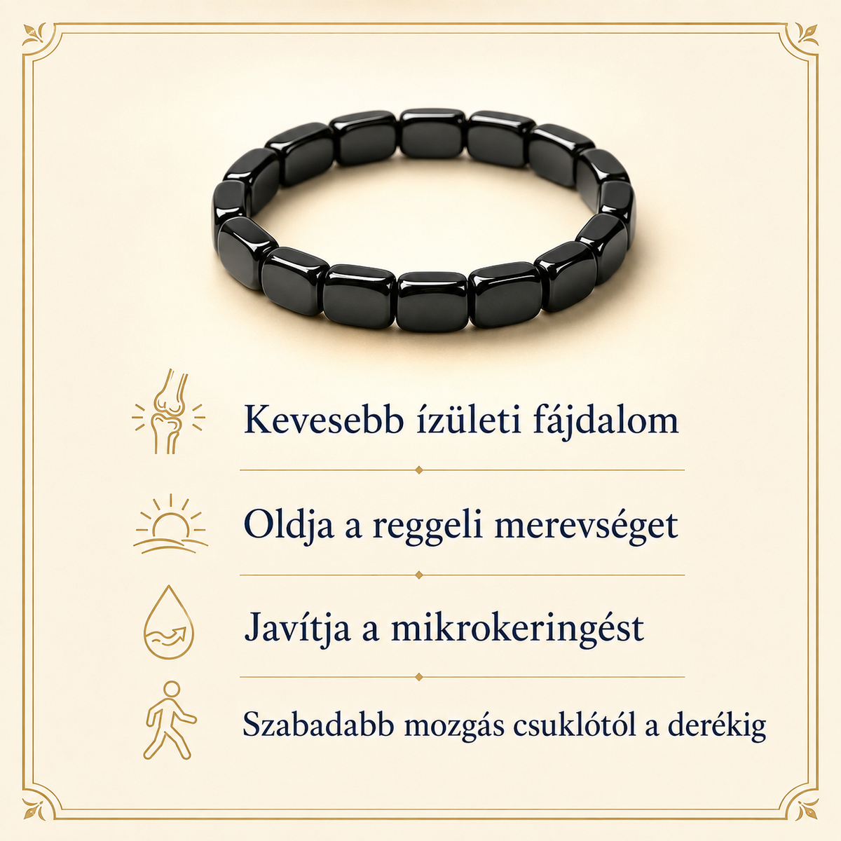 Kevesebb izuleti fajdalom, oldja a reggeli merevseget, javitja a mikrokeringest, szabadabb mozgas